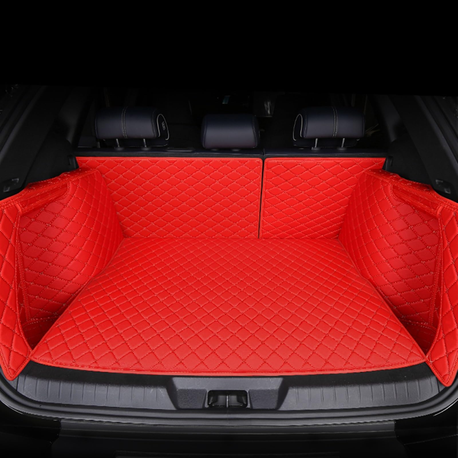 VVBNIN Kompatibel Mit Ford‌, Für Focus 3 Mk3, Für Fiesta Mk7, Für Ecosport, Kofferraummatte, Kofferraummatte, Bodenschutz, Schutzschale, Fahrzeug-Teppich-Zubehör Heckkofferraummatte(Red,Size1) von VVBNIN