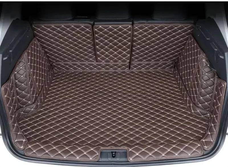 VVBNIN Kompatibel Mit Hyundai Für Tucson NX4 2022 2023 Kofferraummatten Autozubehör Aufbewahrungsauflage Auto All-Inclusive Kofferraummatte Gepäckauskleidung Teppich Heckkofferraummatte(Coffee,Size3) von VVBNIN