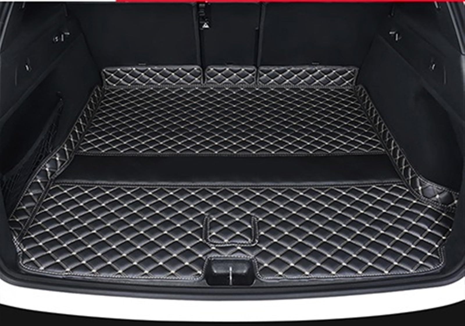 VVBNIN Kompatibel Mit Jeep Für Wrangler 2008 2009 2010 4-türige Kofferraummatte, Schutzablage, Teppichzubehör, Kofferraummatte, Kofferraummatte, Bodenschutz Heckkofferraummatte(Black Beige) von VVBNIN