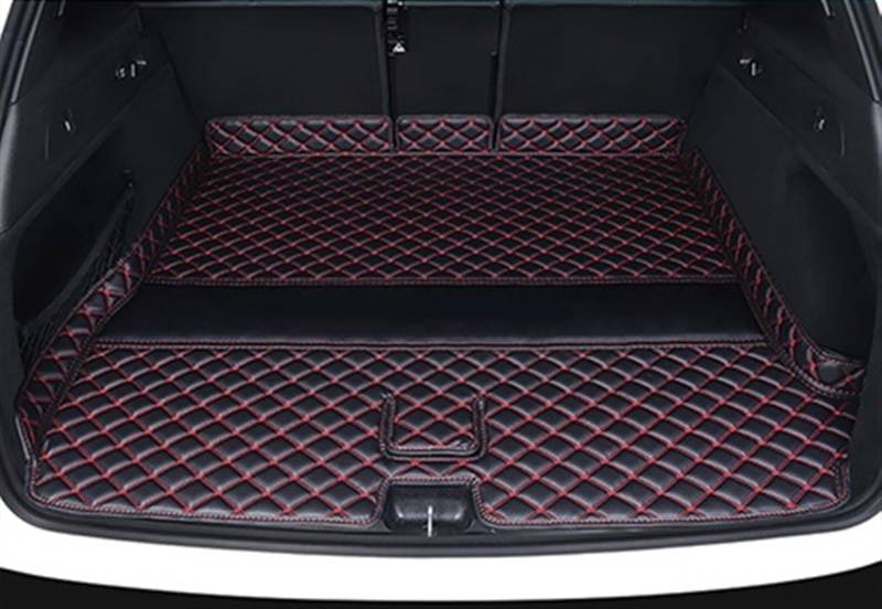 VVBNIN Kompatibel Mit Jeep Für Wrangler 2008 2009 2010 4-türige Kofferraummatte, Schutzablage, Teppichzubehör, Kofferraummatte, Kofferraummatte, Bodenschutz Heckkofferraummatte(Black Red) von VVBNIN