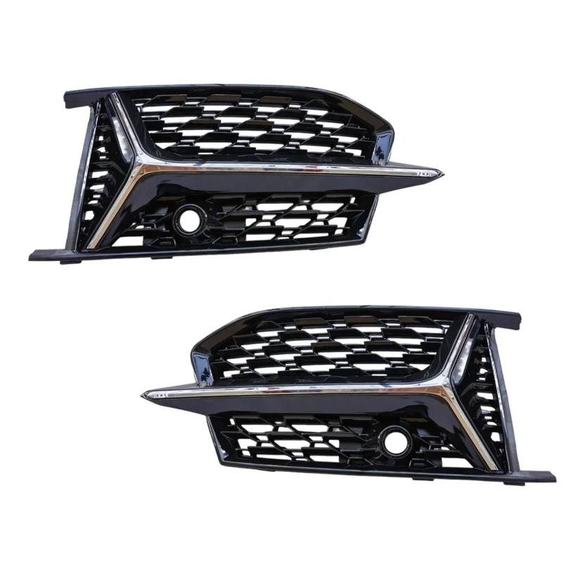 VVBNIN Kompatibel Mit S6 Für RS6 A6 C8 Für SLine 2018 2019 2020 2021 2022 2023 2024 Auto-Frontstoßstangengrill Grillabdeckung Nebelscheinwerferabdeckung Auto Zubehör(Chrome) von VVBNIN
