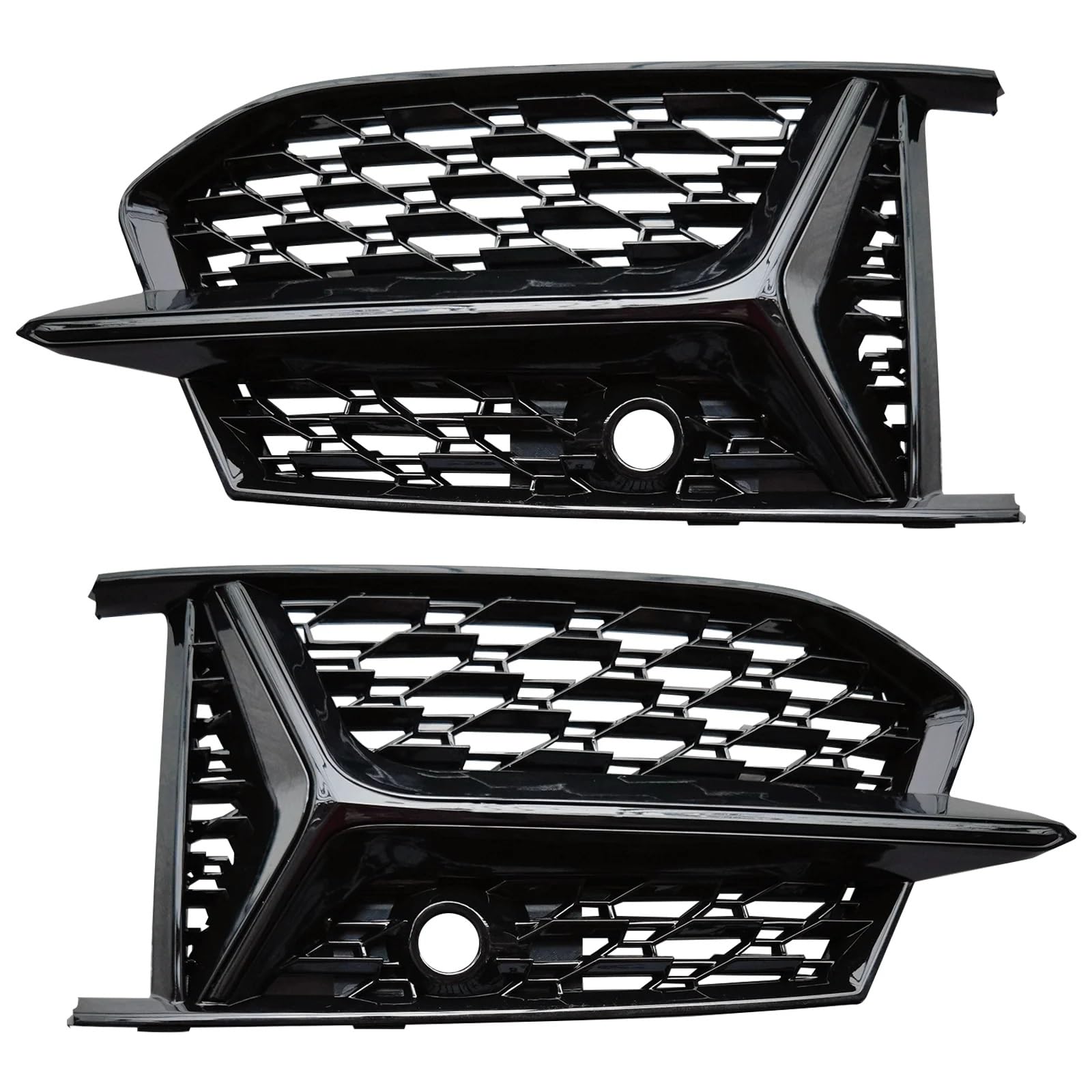 VVBNIN Kompatibel Mit S6 Für RS6 A6 C8 Für SLine 2018 2019 2020 2021 2022 2023 2024 Auto-Frontstoßstangengrill Grillabdeckung Nebelscheinwerferabdeckung Auto Zubehör(Glossy Black) von VVBNIN
