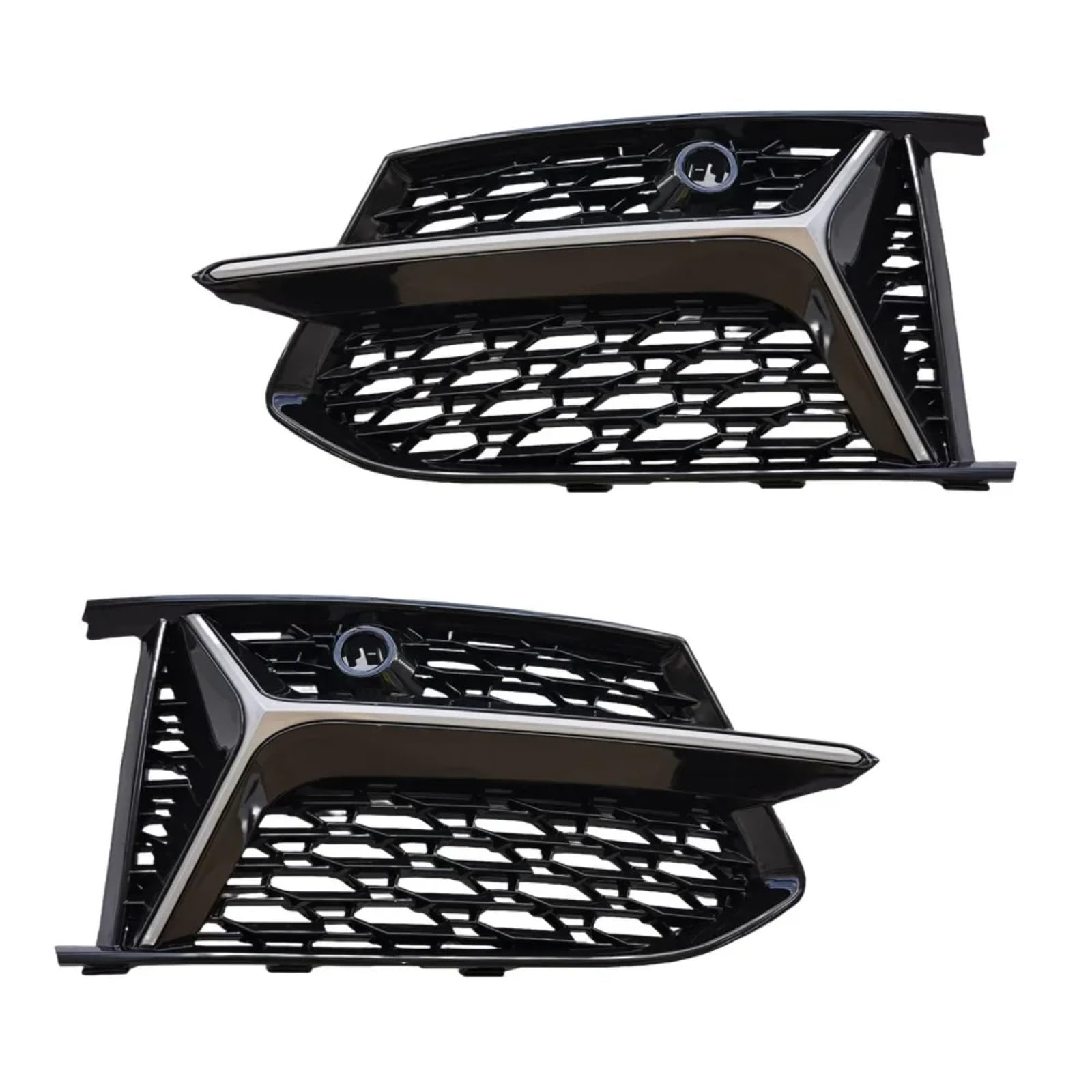 VVBNIN Kompatibel Mit S6 Für RS6 A6 C8 Für SLine 2018 2019 2020 2021 2022 2023 2024 Auto-Frontstoßstangengrill Grillabdeckung Nebelscheinwerferabdeckung Auto Zubehör(Silver) von VVBNIN