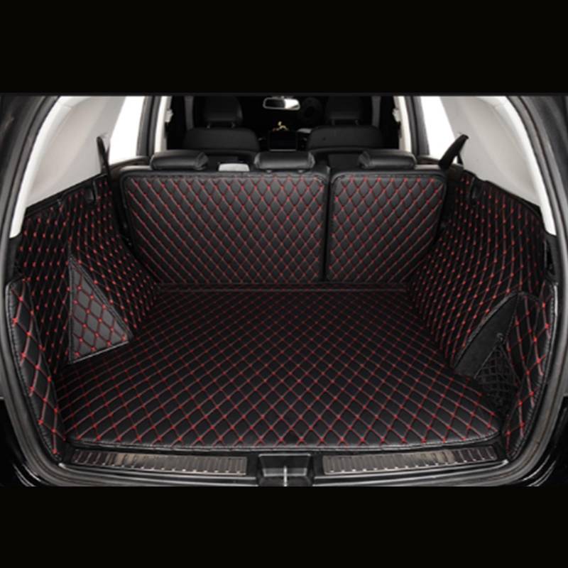 VVBNIN Kompatibel Mit Tesla Für Model Y 2021 2022 2023, Kofferraummatte, Autozubehör, Auto-All-Inclusive-Kofferraummatte, Gepäckeinlage, Bodenschutz Heckkofferraummatte(Black Red) von VVBNIN