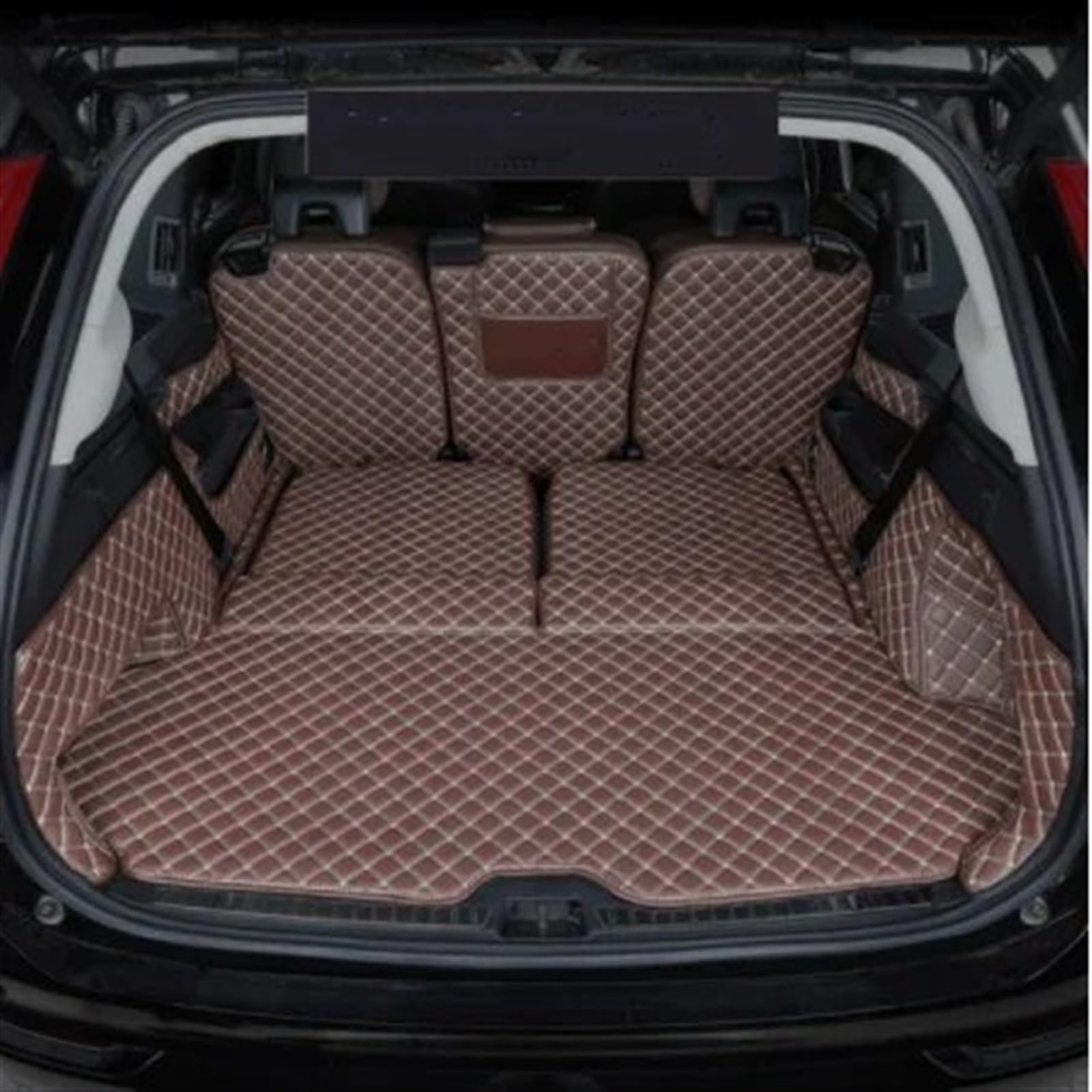 VVBNIN Kompatibel Mit Volvo Für XC90 2015 2016 2017 2018 2019 2020 2021 2022 2023 2024 Kofferraummatte Liner Accesorios Teppiche Auto Alfombrillas Heckkofferraummatte(Brown,Size1) von VVBNIN