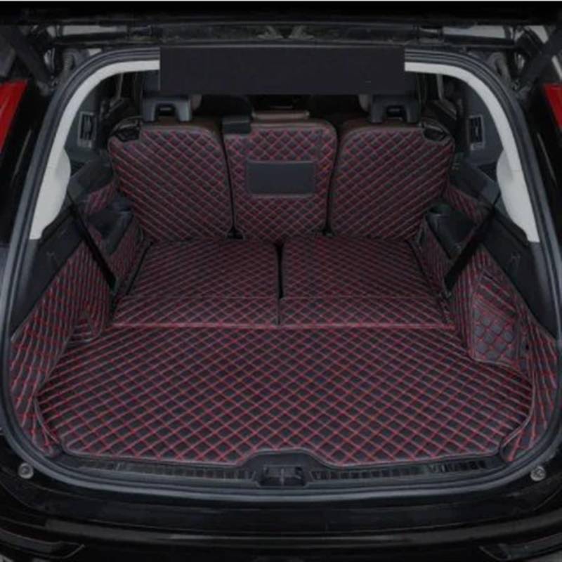 VVBNIN Kompatibel Mit Volvo Für XC90 2015 2016 2017 2018 2019 2020 2021 2022 2023 2024 Kofferraummatte Liner Accesorios Teppiche Auto Alfombrillas Heckkofferraummatte(Red,Size1) von VVBNIN