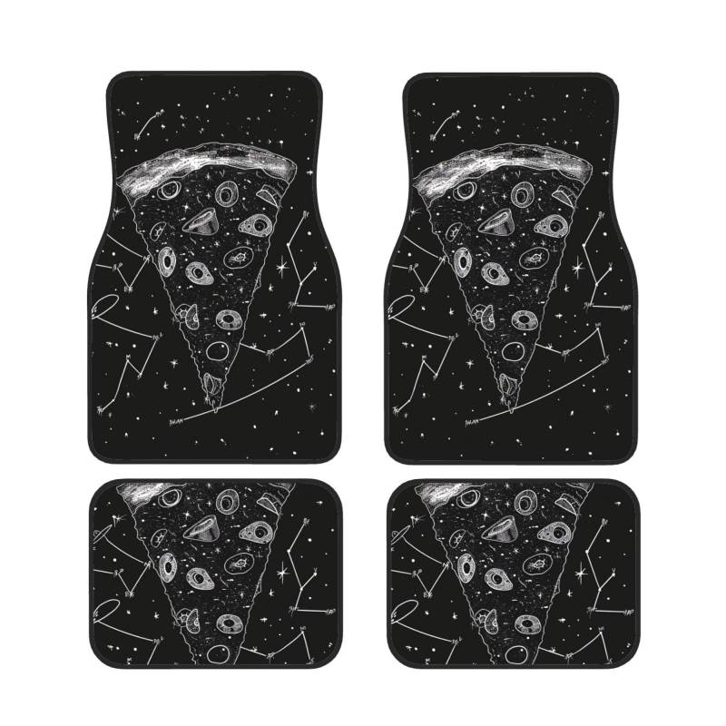 Pizza Constellation Gedruckt Auto Fußmatten Set 4 Stück | Fußmatten Schutz für Autos Komplette Sets | Rutschfeste & wasserdichte Automotive Fußmatten von VVTDESA