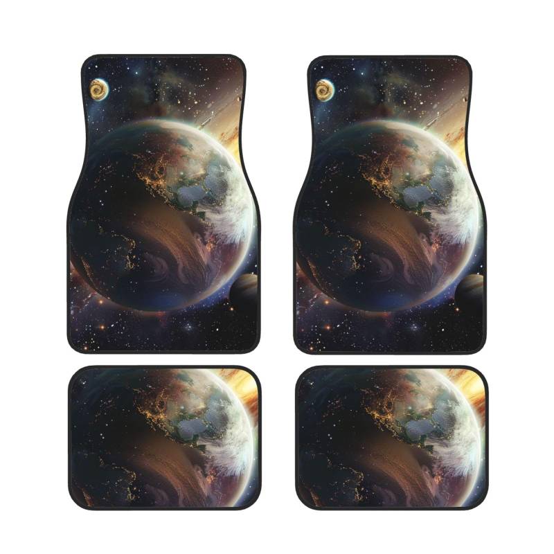 Universe Planet Bedruckte Auto Fußmatten Set 4-teilig | Fußmatten Schutz für Autos Komplette Sets | Rutschfeste & wasserdichte Automotive Fußmatten von VVTDESA