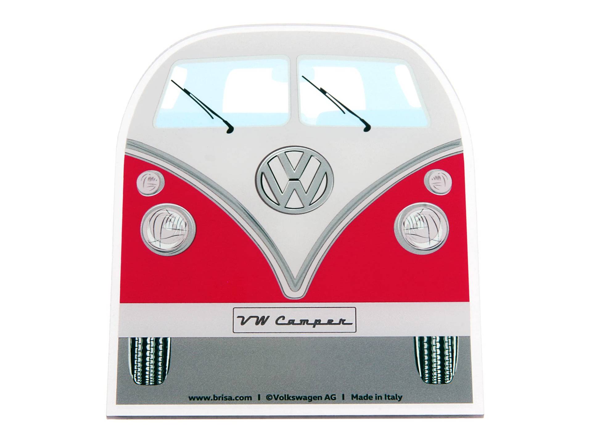 BRISA VW Collection - Volkswagen Polycarbonat EIS-Kratzer-Scheiben-Schaber-Reif-Schnee-Entferner Winter-Auto-Zubehör im T1 Bulli Bus Design (Front/Rot) von BRISA