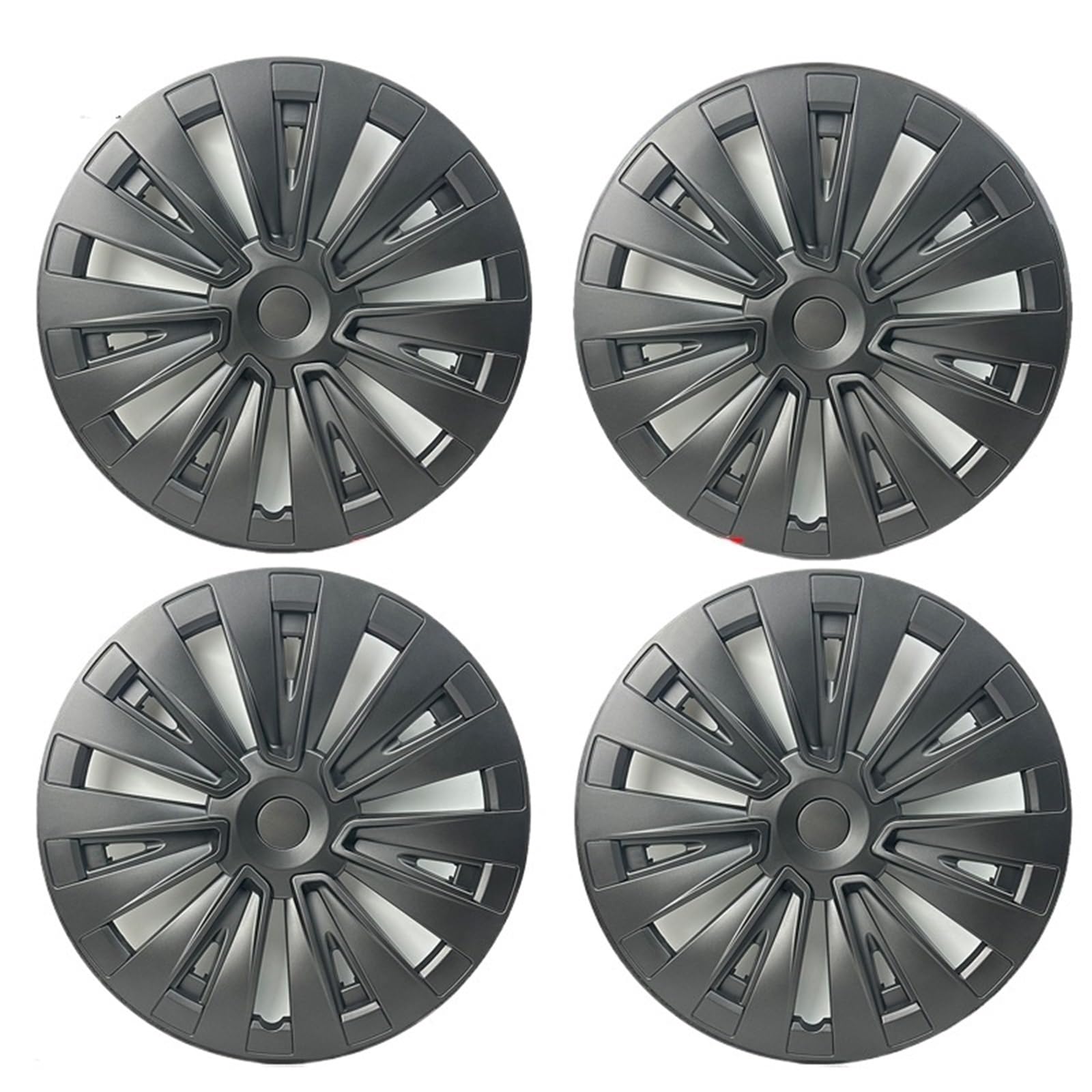 Radkappen 48,3 cm (19 Zoll), kompatibel mit Tesla-Modell Y 2017–2024, kariert, Radkappen, Ersatz-Felgenschutz (Gun Grey) von VWAUGDKPS