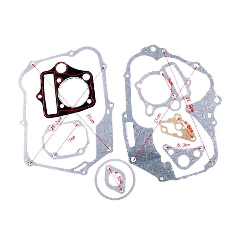Horizontaler Motordichtung für 70ccm 90ccm 110cc 125cc Dirt Bikes ATVs kompatibel mit Lifan Kayo(110cc set) von VXNNZLOK