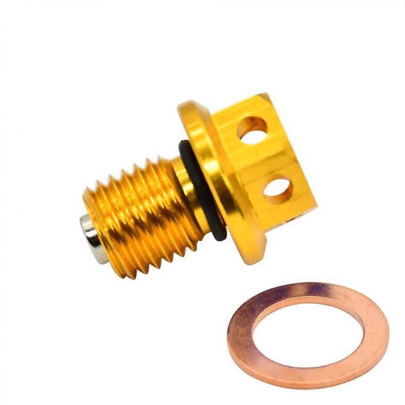 M12X1.5 Magnetische Motoröl -Abflussstecker mit Waschmitteldichtung kompatibel mit Pit -Dirt -Fahrrädern(Golden) von VXNNZLOK
