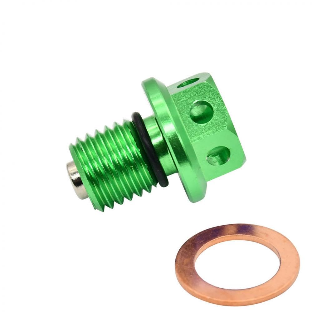 M12X1.5 Magnetische Motoröl -Abflussstecker mit Waschmitteldichtung kompatibel mit Pit -Dirt -Fahrrädern(Green) von VXNNZLOK
