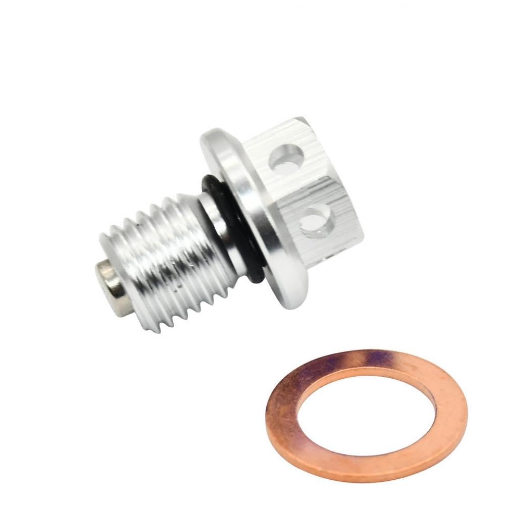 M12X1.5 Magnetische Motoröl -Abflussstecker mit Waschmitteldichtung kompatibel mit Pit -Dirt -Fahrrädern(Silvery) von VXNNZLOK