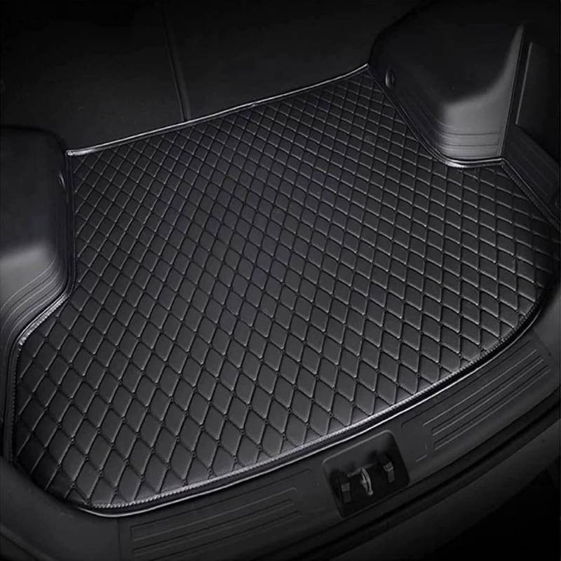 Auto Leder Kofferraummatten Für Golf GTI 2016-2020, Kofferraum Schutzmatten Kofferraumwanne Schutzmatte rutschfest Wasserdicht Teppich Zubehör,ABlack von VaLbeL