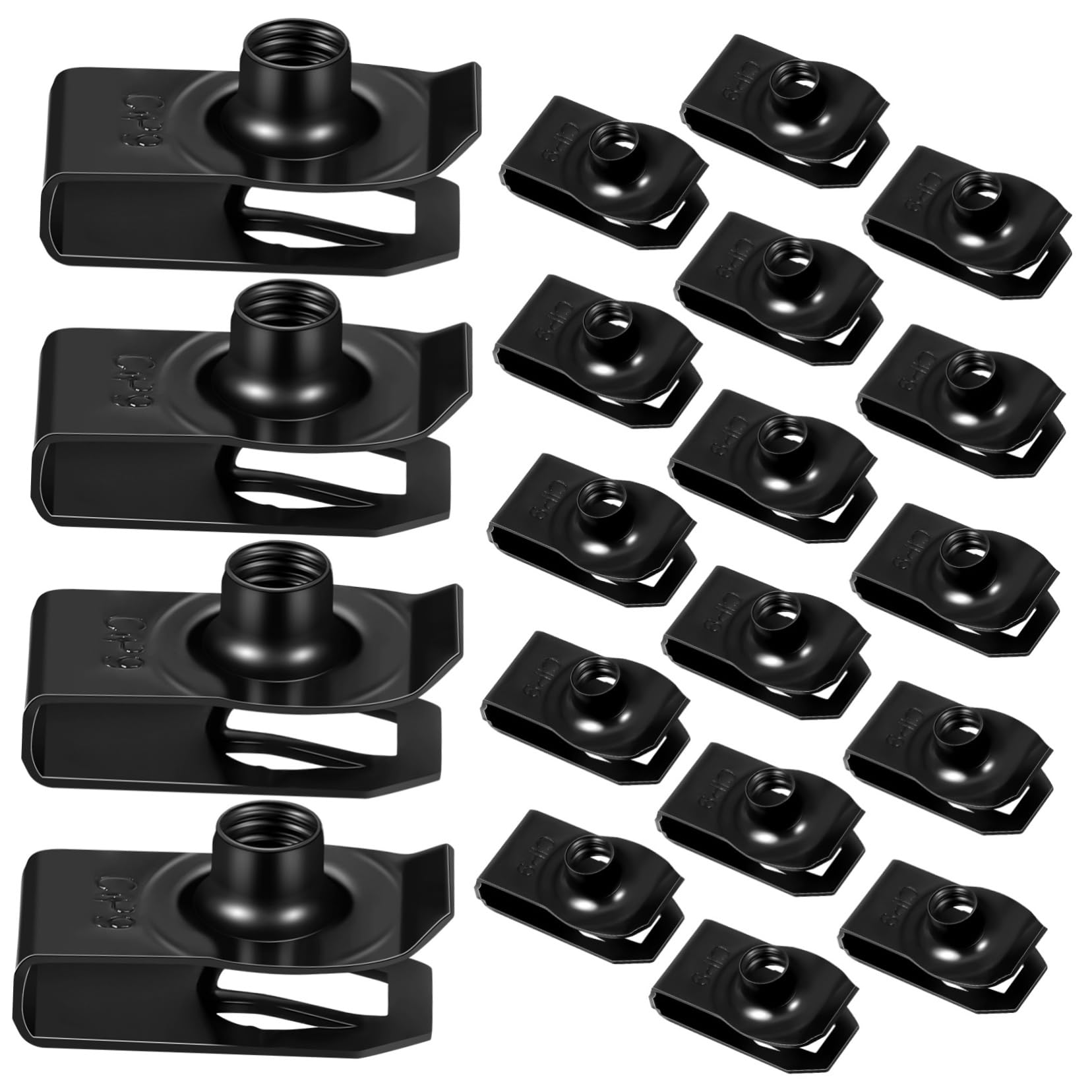 Vaguelly 20Stücke U Clips Befestigungselemente für Autos Metall Clips zur Sicheren Montage von Schmutzfängern und Kühlergrills Einfache Installation Vielseitig Einsetzbar Breitere von Vaguelly