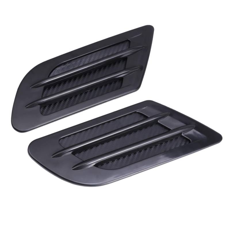 Vaguelly 2Stücke Auto Seitenventilator Dekorationsaufkleber Schwarz Material Einfache Klebemontage ohne Bohren für Autos und Suvs Sorgt von Vaguelly