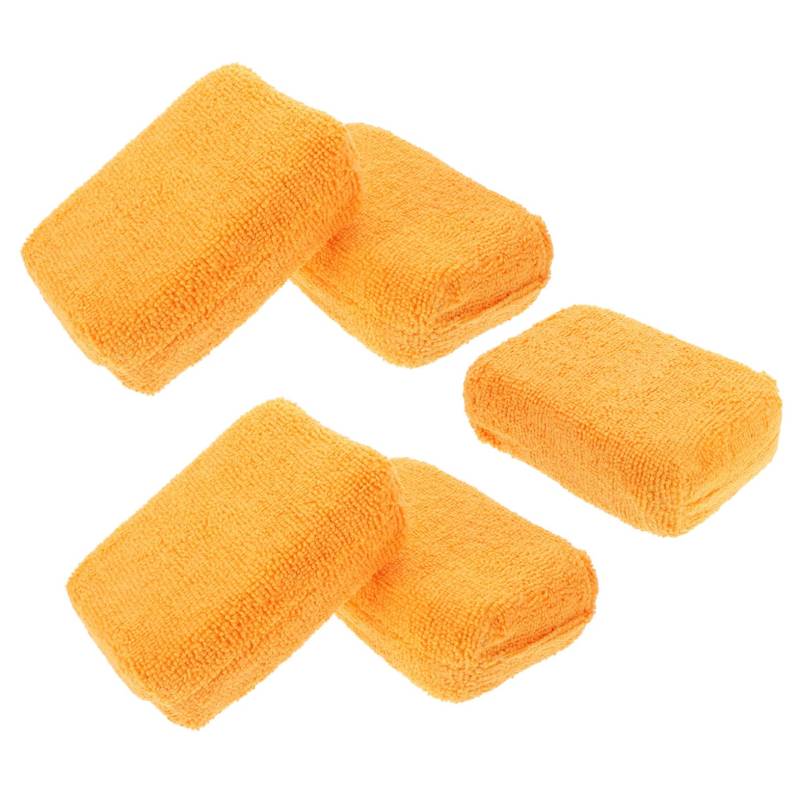 Vaguelly 5 Stück Wachspads Autopolierer Und Puffer Applikatorpads Polierpads Autowachs Pufferpolierer Für Die Autopflege Autopflegebürsten Polierpad Superfeine Faser Orange von Vaguelly