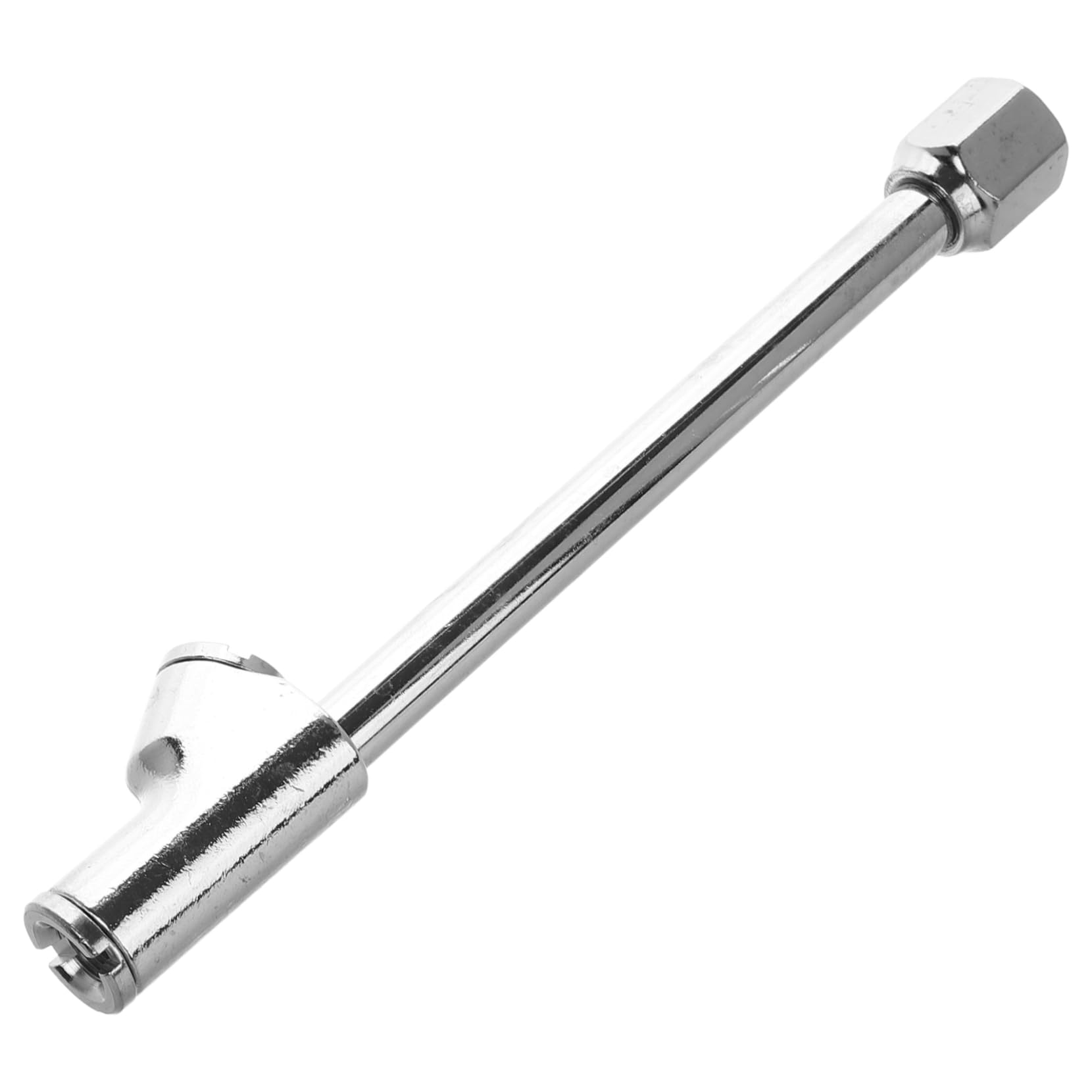 Vaguelly Aufblasbarer Mund Reifeninflator Auto Luftfutter Dual Messgerät Stange reifenventil Adapter Fahrrad Reifenpumpe Luftspannfutter für Autoreifen gerades Luftfutter Metall Silver von Vaguelly