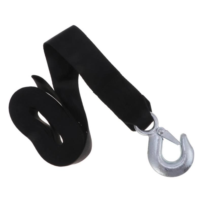 Vaguelly Robuster 1 5-tonnen-windengurt 7 M Schwarzer Marine-windengurt mit Haken für Abschleppaktivitäten von Vaguelly