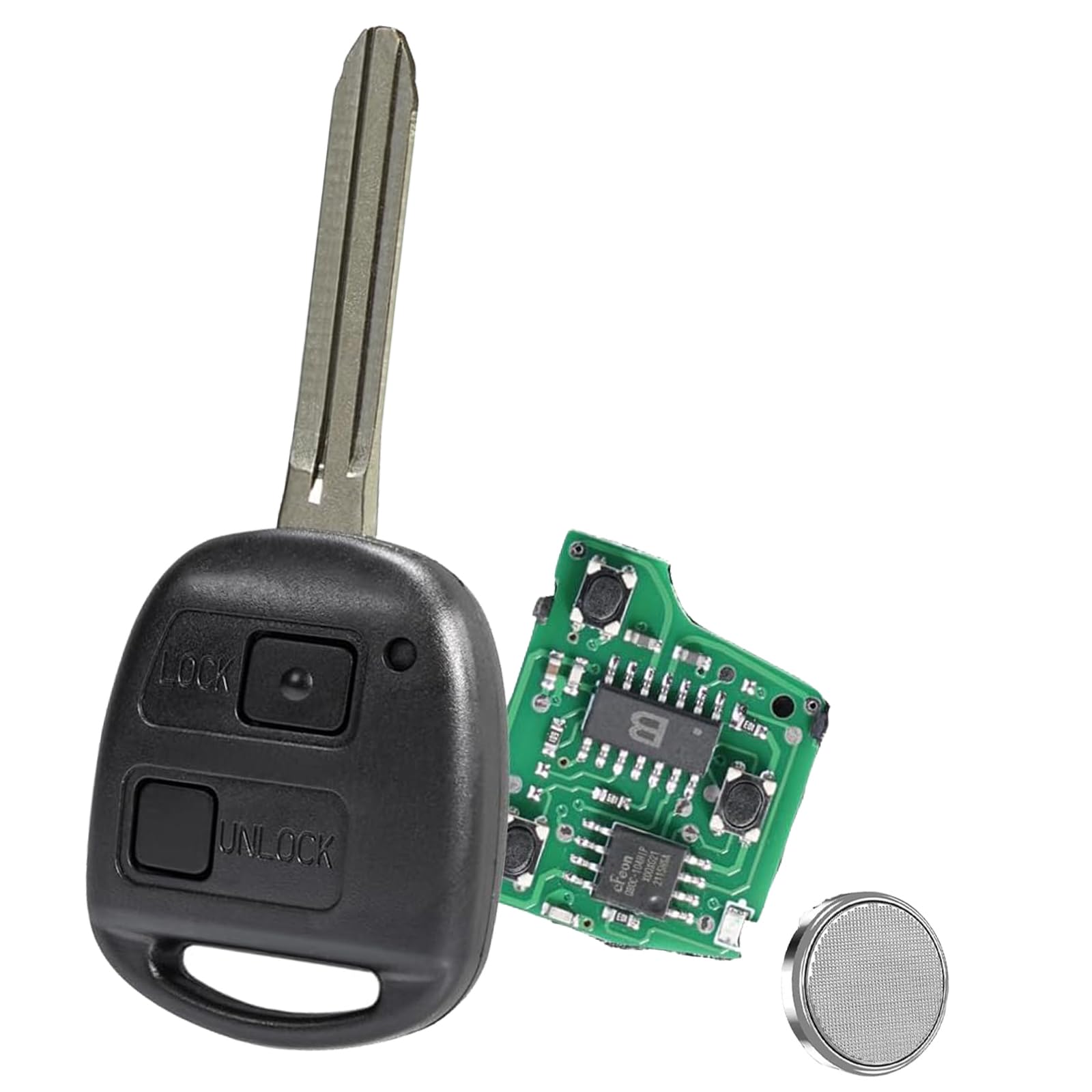 2 Tasten Auto Schlüsselanhänger Gehäuse mit Schlüsselknopf Pad für Toyota Yaris Corolla Prado Tarago Autoschlüssel Gehäuse Ersatz mit Mirco Switches 2 Tasten Auto Schlüsselanhänger Gehäuse mit Schlüsselknopf Pad für Toyota Yaris Corolla Prado Tarago Autoschlüssel Gehäuse Ersatz mit Mirco Switches von Vailikey