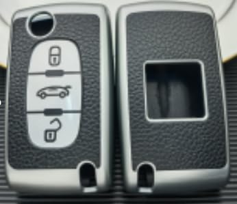 3 Tasten Fernbedienung Klapp Schlüsselgehäuse Schutzhülle Kompatibel für Peugeot 207 308 407 607 807 und Citroen C2 C3 C4 C5 C6 C8 DS3 DS4 (3 Tasten Schutzhülle) von Vailikey