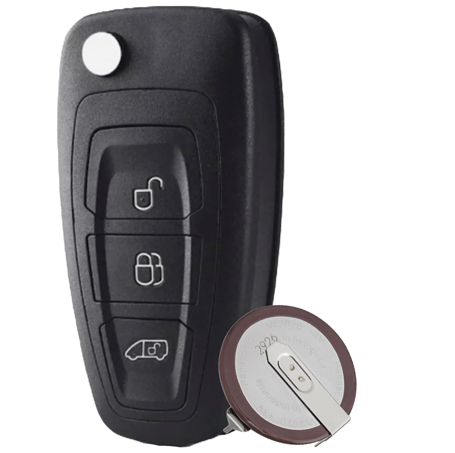 Ford 3 Tasten Flip Key Transit Custom mit Akku VL2020 für MK8 2013-2018 und MK3 Focus - HU101 Blade von Vailikey
