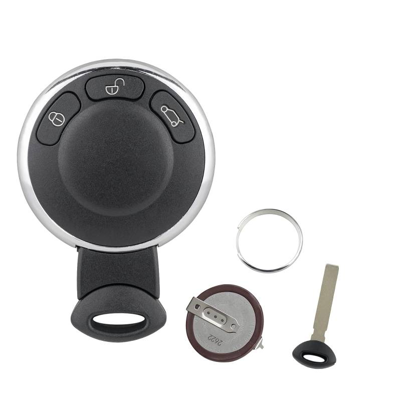 3 Tasten Mini Cooper Schlüsselanhänger mit VL2020 Batterie Mini Autoschlüssel Mini R56 R57 R60 Countryman Schlüsselgehäuse mit ungeschliffener Klinge von Vailikey