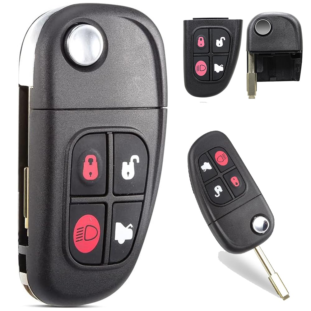 4 Tasten Autoschlüsselgehäuse für Jaguar X-Type S-Type XJ XJR J-aguar Schlüsselgehäuse Fernbedienung Abdeckung mit Flip ungeschliffenen Klinge 4 Tasten Autoschlüsselgehäuse für Jaguar X-Type S-Type XJ XJR J-aguar Schlüsselgehäuse Fernbedienung Abdeckung mit Flip ungeschliffenen Klinge von Vailikey