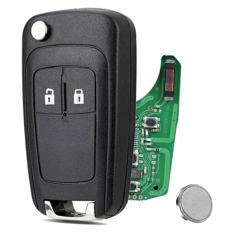 433 MHz 2 Tasten für Opel Astra J Klappschlüssel Chevrolet Cruze Corsa Insignia Schlüsselanhänger Opel Adam Meriva Zafira Mokka Auto-Fernbedienung Schlüsselanhänger ID46Chip HU101 Klinge von Vailikey