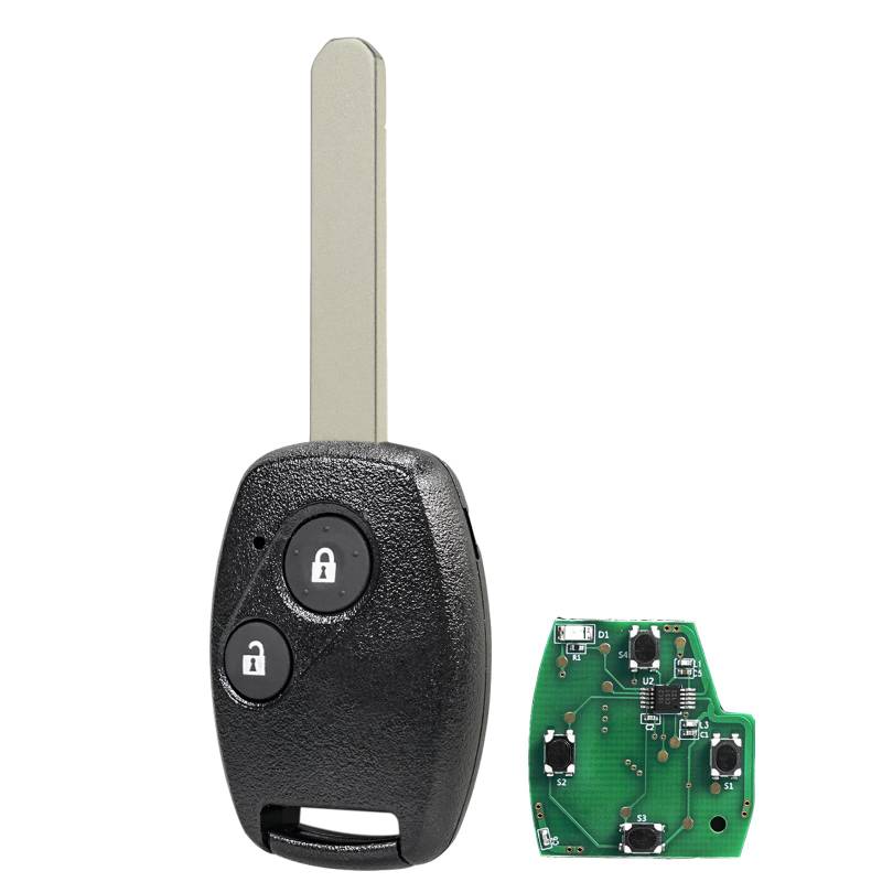 433 MHz 2 Tasten Fernbedienung Auto Schlüsselanhänger mit ID48 für Honda Civic CRV Jazz HRV FRV Stream Auto Fernbedienung Schlüssel Gehäuse mit ungeschnittenen Klinge von Vailikey