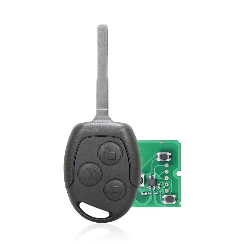 Autoschlüssel mit 3 Tasten, für Ford C-Max, Fiesta, MK3, MK4, MK7, Focus Fusion, Galaxy, Mondeo, S-max, für Ford, Kurierschlüssel, Transit Connect, Tourneo, Schlüsselanhänger ID63Chip von Vailikey