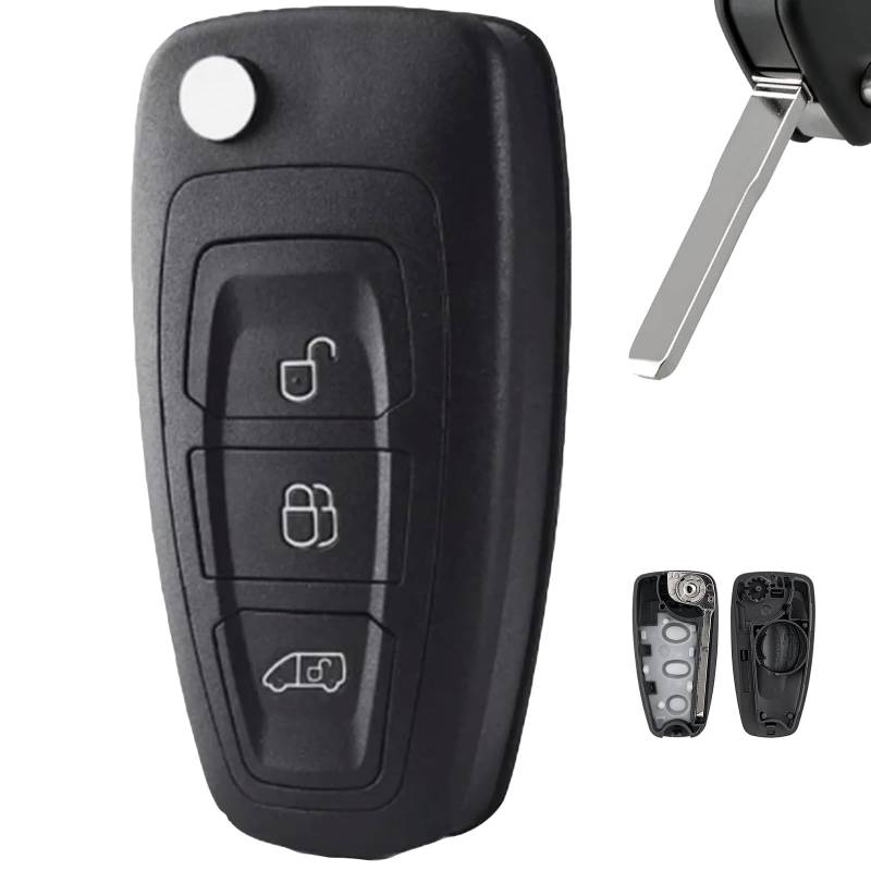 3 Tasten Ford Transit Custom Schlüsselgehäuse für Transit MK8 Schlüsselanhänger für Ford Galaxy Schlüsselanhänger für Ford Focus Funkschlüssel für Mondeo Autoschlüssel HU101 Blade von Vailikey