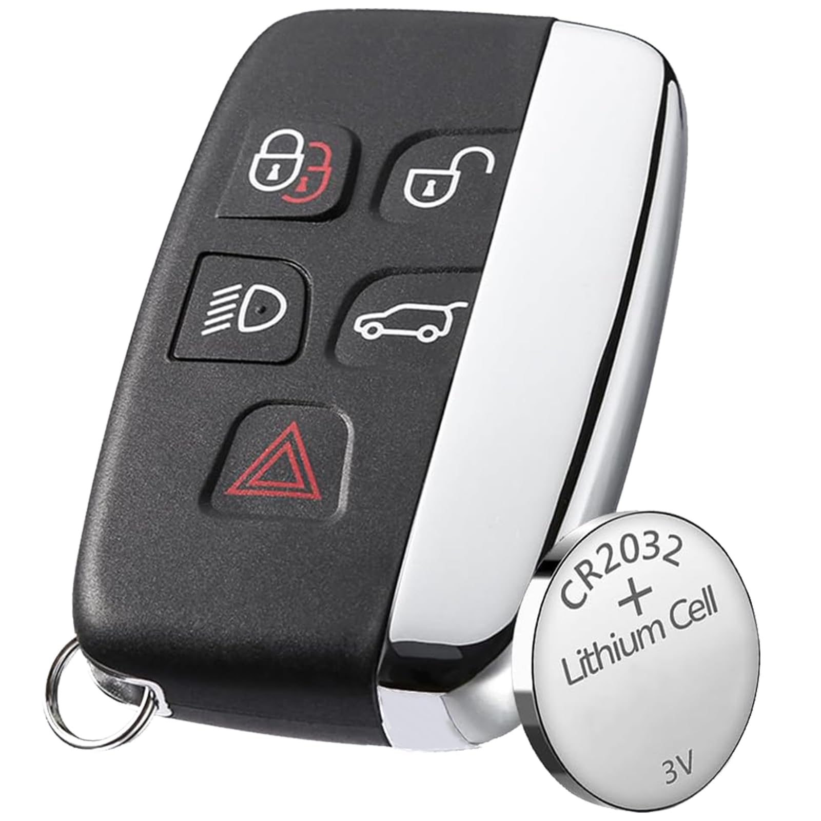 Autoschlüsselgehäuse mit 5 Tasten, für Land Rover Discovery LR2 LR4 Freelander Range Rover Sport Evoque Vougel mit CR2032-Batterie Autoschlüsselgehäuse mit 5 Tasten, für Land Rover Discovery LR2 LR4 Freelander Range Rover Sport Evoque Vougel mit CR2032-Batterie von Vailikey