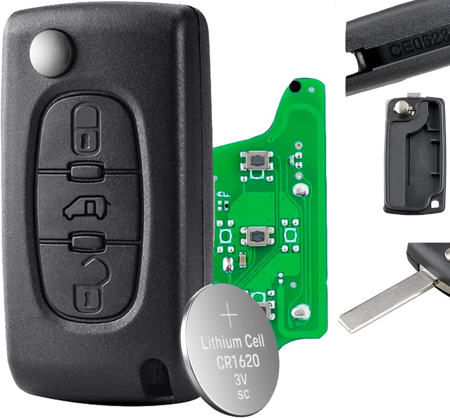 FSK 433 MHz Klapp-Autoschlüssel für Peugeot Expert Partner Van Schlüssel Citroen Dispatch Berling Schlüsselanhänger ID46 Chip HU83 Blade CE0523 FSK 433 MHz Klapp-Autoschlüssel für Peugeot Expert Partner Van Schlüssel Citroen Dispatch Berling Schlüsselanhänger ID46 Chip HU83 Blade CE0523 von Vailikey