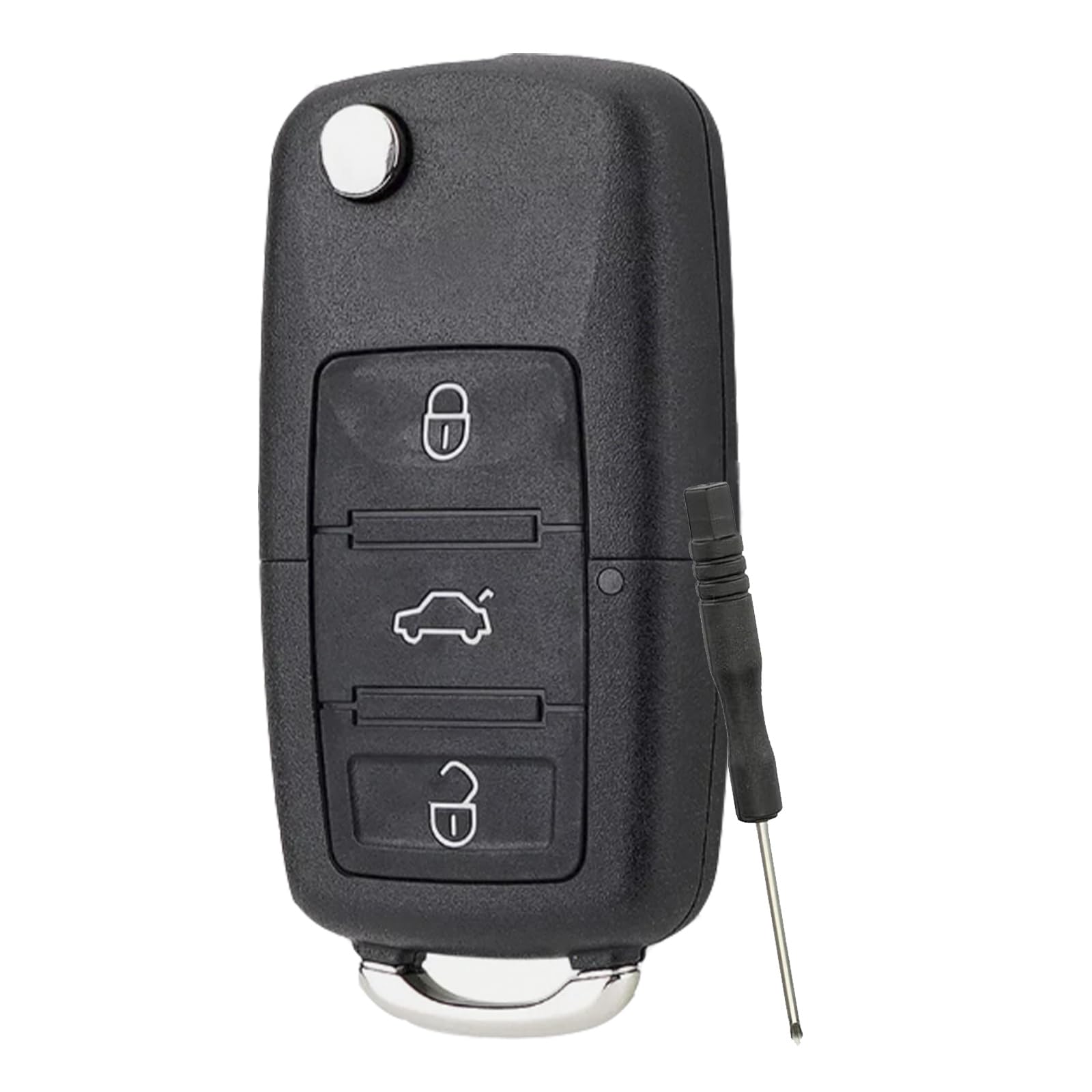 3 Tasten Flip Auto Schlüsselgehäuse Ersatz passend für Volkswagen Jetta Golf Skoda Seat Polo B5 Touran Sharan MK6 Jetta Passat Bettle mit Schraubendreher und Klinge von Vailikey