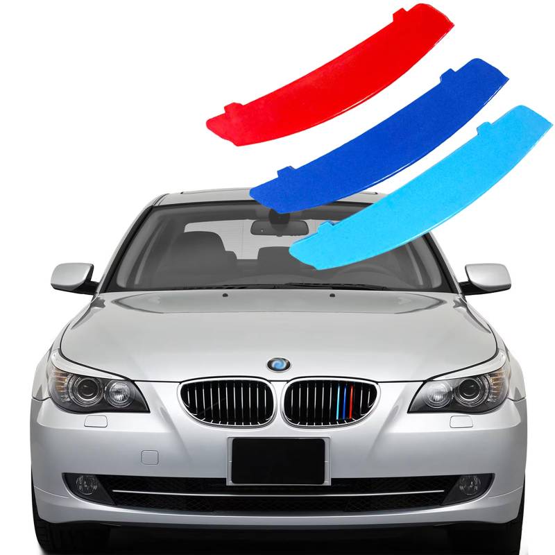 Kfz-Grilleinsätze für BMW 5er-Serie Limousine E60 520i 525i 528i 530i 540i 550i 2004–2010 (nur passend für 11-strahlig), nicht für 10- oder 12-strahlig, Frontgrill-Zubehör von VaisbyTown