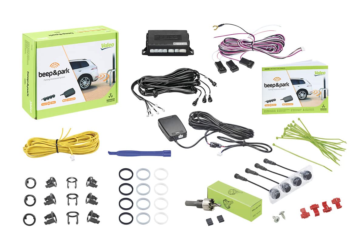 VALEO 632200 - Einparkhilfe - Beep&Park Kit: 4x Sensoren + 1 Lautsprecher - Fronteinbau oder Heckeinbau von Valeo