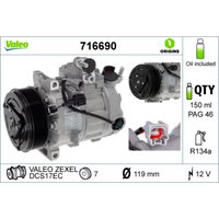 Klimakompressor VALEO ORIGINS NEW VALEO 716690 von Valeo