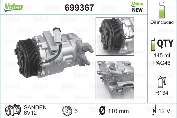 Kompressor, Klimaanlage Valeo 699367 von Valeo