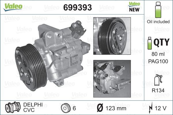 Kompressor, Klimaanlage Valeo 699393 von Valeo