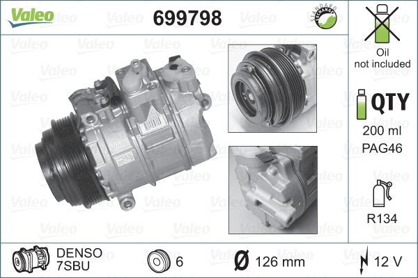 Kompressor, Klimaanlage Valeo 699798 Kompressor, Klimaanlage Valeo 699798 von Valeo