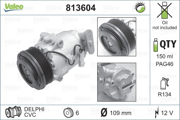 Kompressor, Klimaanlage Valeo 813604 von Valeo
