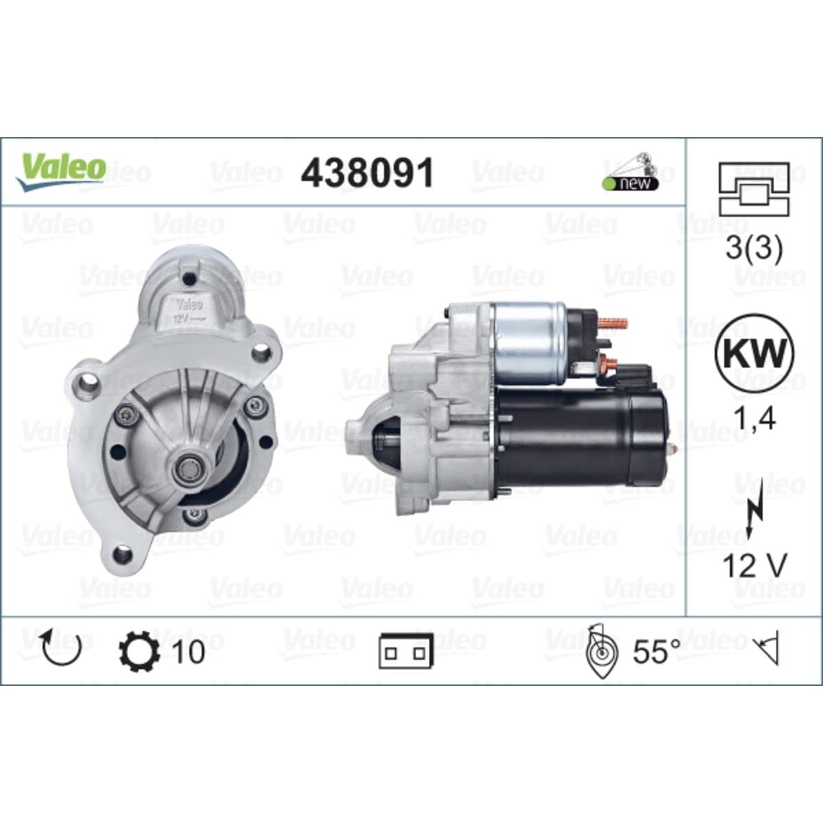 VALEO 438091 Starter Nennleistung: 1,4 kW Stop & Start: NO Zähnezahl: 10 zähne Spannung: 12 V Drehrichtung: CLOCKWISE VALEO 438091 Starter Nennleistung: 1,4 kW Stop & Start: NO Zähnezahl: 10 zähne Spannung: 12 V Drehrichtung: CLOCKWISE von Valeo