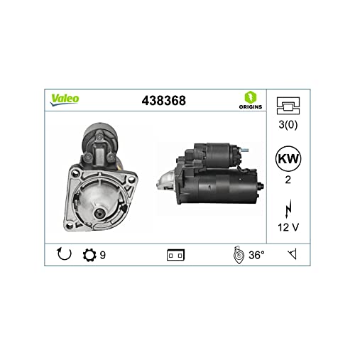 VALEO 438368 Starter Nennleistung: 2 kW Stop & Start: NO Zähnezahl: 9 zähne Spannung: 12 V Drehrichtung: CLOCKWISE VALEO 438368 Starter Nennleistung: 2 kW Stop & Start: NO Zähnezahl: 9 zähne Spannung: 12 V Drehrichtung: CLOCKWISE von Valeo