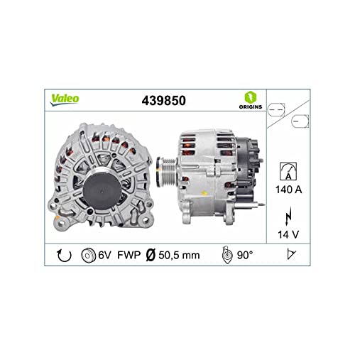 VALEO 439850 Generator Ladestrom des Generators: 140 Amp Rippen: 6 rippen Riemenscheibe Ø: 50,5 mm Spannung: 14 V Drehrichtung: CLOCKWISE VALEO 439850 Generator Ladestrom des Generators: 140 Amp Rippen: 6 rippen Riemenscheibe Ø: 50,5 mm Spannung: 14 V Drehrichtung: CLOCKWISE von Valeo
