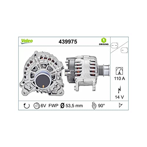 VALEO 439975 Generator Ladestrom des Generators: 110 Amp Rippen: 6 rippen Riemenscheibe Ø: 53,5 mm Spannung: 14 V Drehrichtung: CLOCKWISE VALEO 439975 Generator Ladestrom des Generators: 110 Amp Rippen: 6 rippen Riemenscheibe Ø: 53,5 mm Spannung: 14 V Drehrichtung: CLOCKWISE von Valeo