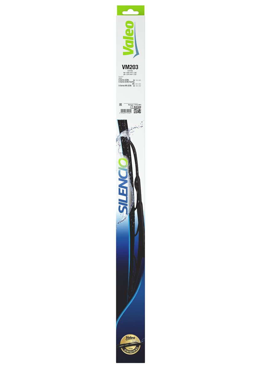 VALEO Silencio - VM203 - Set aus langlebigen und widerstandsfähigen Ganzjahres-Wischblättern für konventionelle Windschutzscheibenwischer 645mm/570mm - Vorne - Set mit 2 Wischerblättern - 574162 VALEO Silencio - VM203 - Set aus langlebigen und widerstandsfähigen Ganzjahres-Wischblättern für konventionelle Windschutzscheibenwischer 645mm/570mm - Vorne - Set mit 2 Wischerblättern - 574162 von VALEO