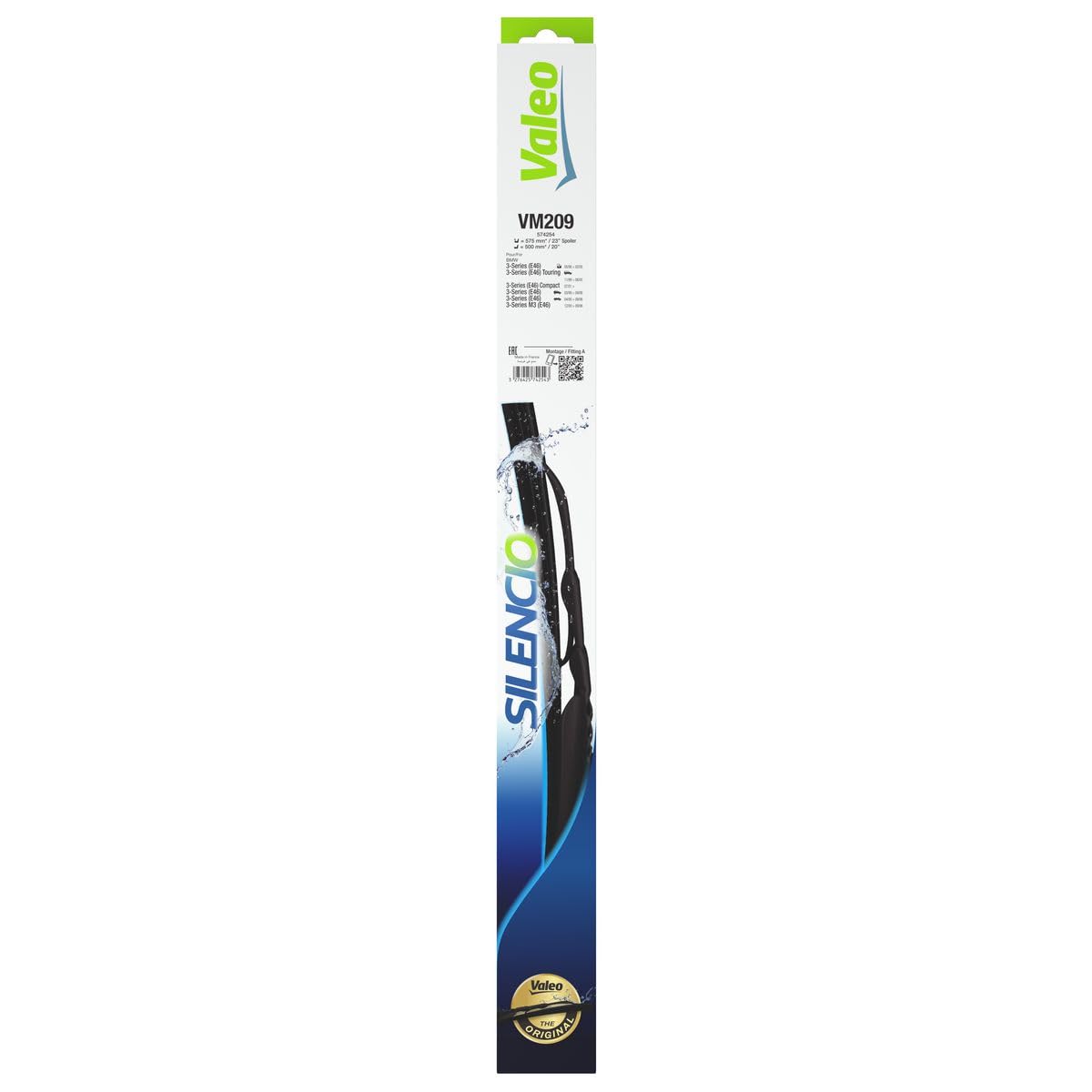 VALEO Silencio Wischer - VM209 - Set aus optimal aerodynamischen konventionellen Original Wischerblättern mit Spoiler - 575mm/500mm - Vorne - Set mit 2 Wischerblättern - 574254 VALEO Silencio Wischer - VM209 - Set aus optimal aerodynamischen konventionellen Original Wischerblättern mit Spoiler - 575mm/500mm - Vorne - Set mit 2 Wischerblättern - 574254 von VALEO
