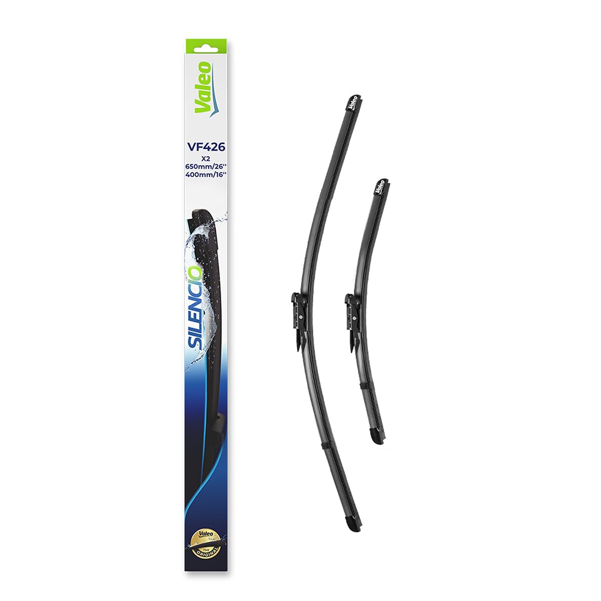 VALEO Silencio Wischer - VF426 - Leistungsstarke, hervorragende Sicht auf der Straße, einfache Montage - originale Flachblätter 650mm/400mm - Vorne - Set mit 2 Wischerblättern - 574375 VALEO Silencio Wischer - VF426 - Leistungsstarke, hervorragende Sicht auf der Straße, einfache Montage - originale Flachblätter 650mm/400mm - Vorne - Set mit 2 Wischerblättern - 574375 von VALEO